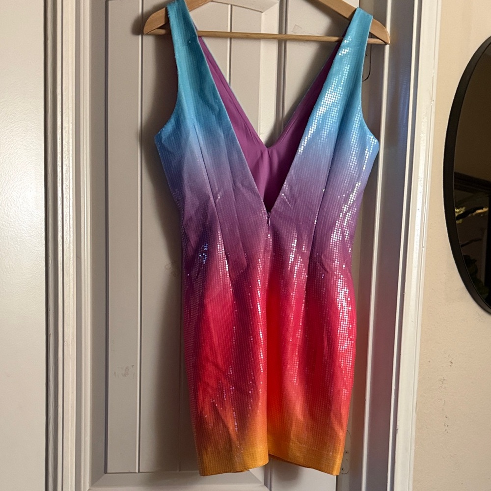 Gradient Scoop Neck Mini Dress - Multi - Picture 8 of 11